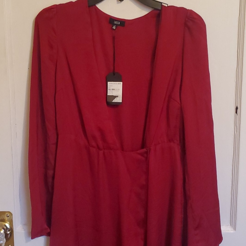 LUCCA RED SILK DRESS